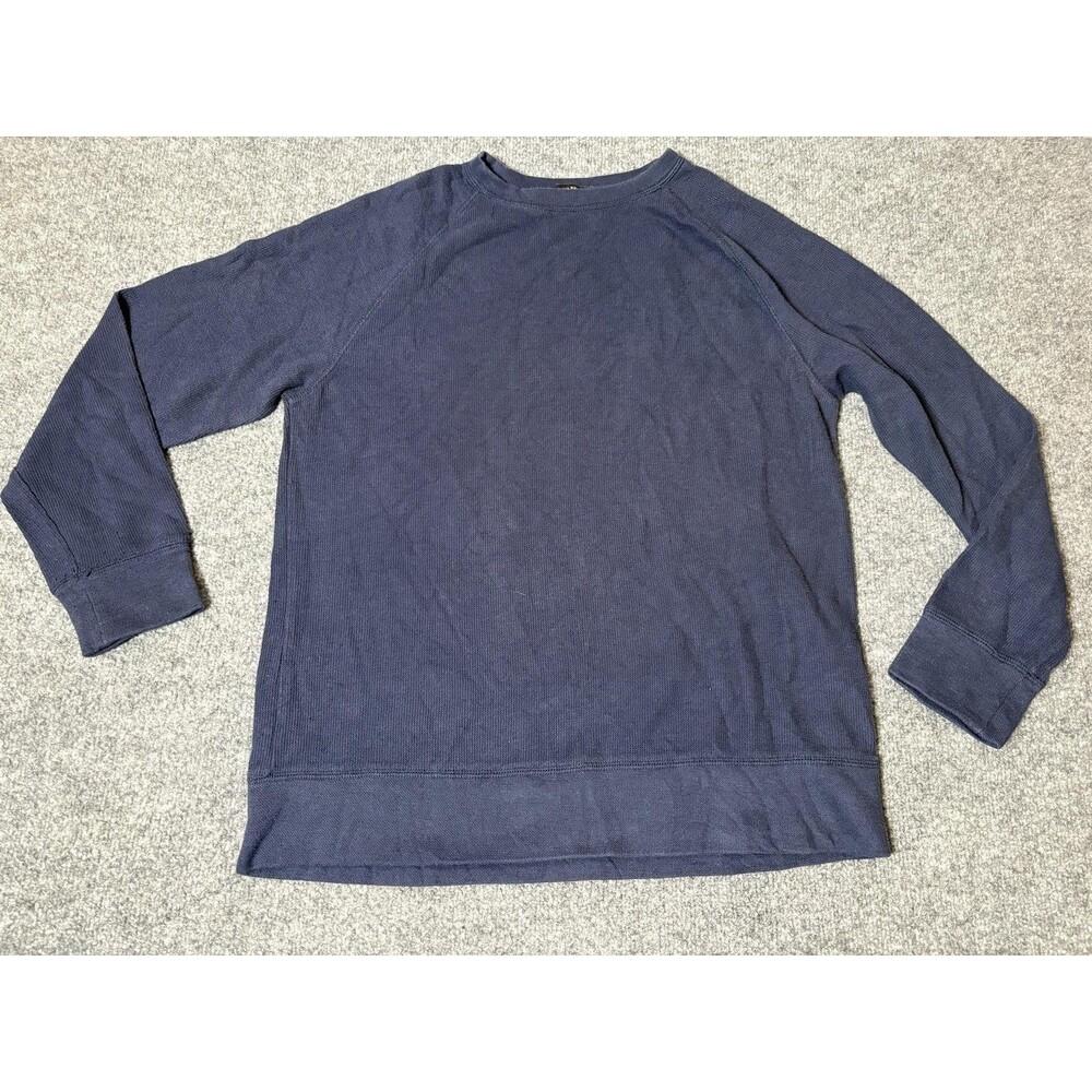 Banana Republic Sweater Mens M Blue Thermal Waffle Knit Crew Neck Pullover